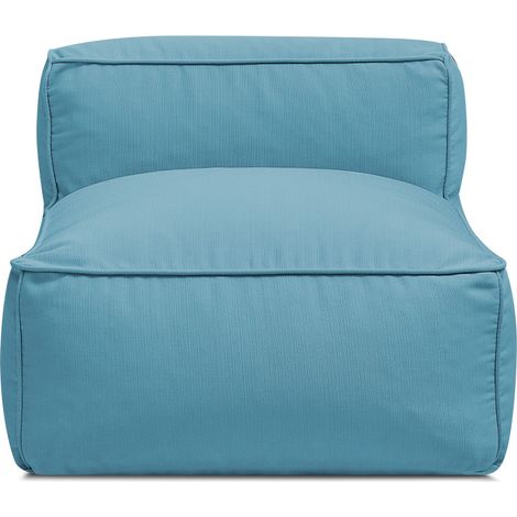 BOBOCHIC - Chauffeuse 1 place sans accoudoir pour canapé de jardin modulable GIULIA avec bâche de protection Bleu clair (1/5)