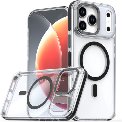(Noir, iPhone Air) Étui de protection magnétique transparent de luxe, résistant aux chocs et compatible avec la recharge sans fil (1/5)