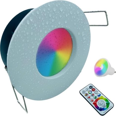 Faretto Led da incasso per bagno box doccia lampada RGBW 5W GU10 cromoterapia (1/4)