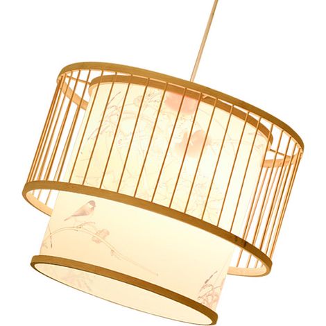 Suspension en bambou tressé, style cage à oiseaux, avec éclairage LED tissé à la main, idéale pour les restaurants et les établissements de fondue chinoise (111 V  240 V).