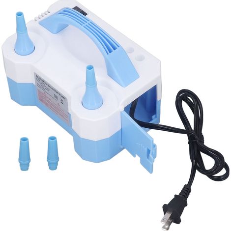 Pompe à ballons électrique portative double buse gonfleur air rapide pour fête décoration bleu prise US 110‑120V (1/5)