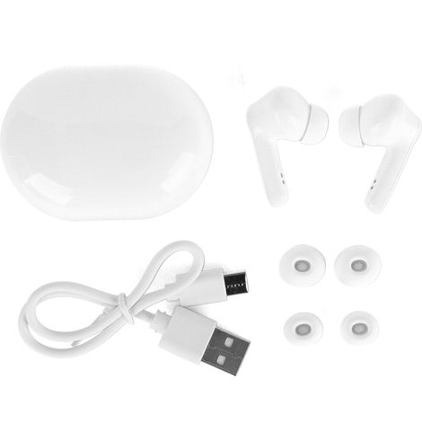 JS76 Écouteurs Bluetooth sans Fil à Faible Latence et Subwoofer Basse Consommation, Résistants à la Transpiration - Blanc (1/5)