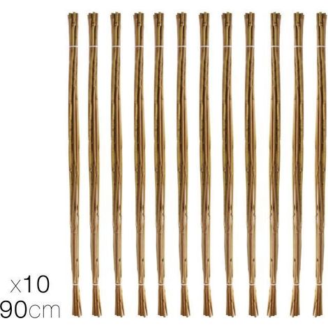 Lot de 120 tubes en bambou, bâton décoratif, tuteurs pour plantes, tiges de bambou naturelles - Diamètre 0.6-0.9 x Hauteur 90 cm