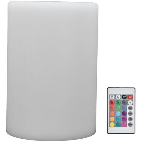 Jeffergarden Lampe de nuit LED télécommandée, 16 couleurs, 4 modes RGBW, lampe de bureau cylindrique pour chambre à coucher et chevet