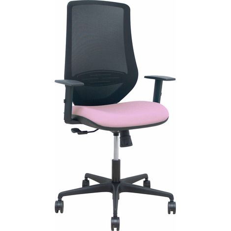 Silla Mardos sincro malla negra bali rosa brazo regulable