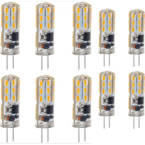 Ampoule G4 LED 12V, 2W équivalent à 15-20W halogène, Blanc froid 6000K, 160lm, G4 LED ampoule d'éclairage,Non dimmable, 10 Pièces