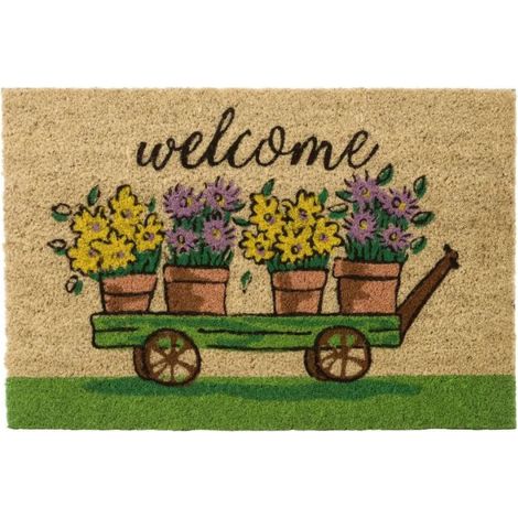 Paillasson Coco Welcome Floral - 60x40x1.5cm (1/3)