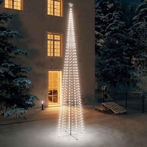 Arbre de Noël cône 732 LED blanc froid 160x500 cm, Illuminé, Décoration de Noël (1/5)