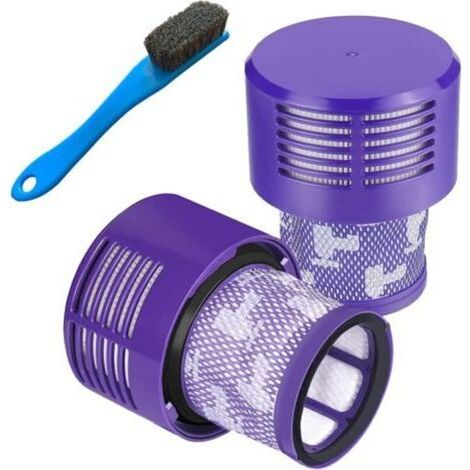 Filtres de rechange V10 pour Dyson série V10 Cyclone, V10 Absolute, V10 Animal, V10 Total Clean, SV12, remplacement code 969082-01, lot de 2 filtres et 1 brosse de nettoyage (1/4)