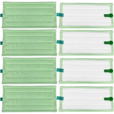 Lot de 8 chiffons de rechange en microfibre pour aspirateur Vorwerk Kobold SP600 SP600S SP7 SPB100 (1/4)