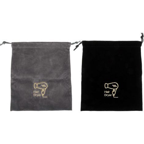 Lot de 2 sacs à cordon multifonctions anti-peluches et anti-poussière pour sèche-cheveux électriques-30X26CM (1/3)