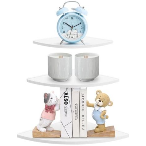 3 pièces étagère d'angle flottante murale étagère de rangement étagères meubles de maison décor de bureau (1/5)