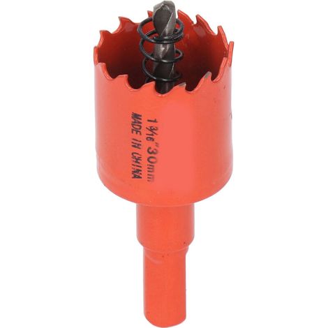 Foret Trépan Bimétal Acier Rapide pour Bois et Métal, Mandrin Inclus, Diamètre 30mm (1-3/16") (1/5)