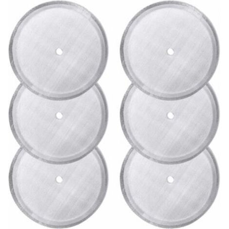 6 Pièces filtres à tamis de rechange pour presse française, filtres à mailles réutilisables en acier inoxydable pour cafetières à pression françaises universs de 800 ml（10.3cm）