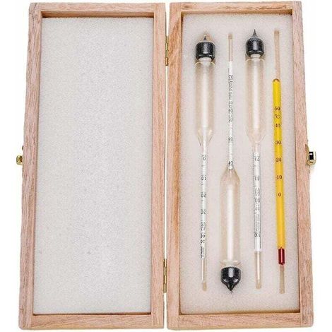 Alcootest avec thermomètre (lot de 3), teneur en alcool : 0-40, 40-70, 70-100 % vol., densimètre pour spiritueux, distillats, whisky, brandy et vodka. (1/4)