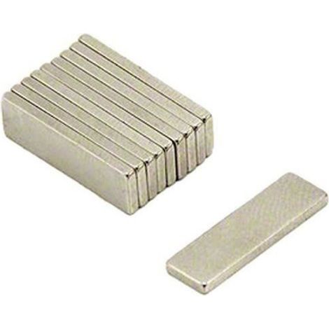 first4magnetsTM First4magnets Pack de 10 Aimants en Néodyme N35 1,1 kg de traction 20 x 6 x 1,5 mm - F330-N35-10
