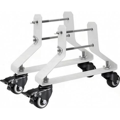 Radiator Support with Casters, Black Arched Support with Casters for Two-Column Steel Radiators, with 2 Braked Casters (1/5)