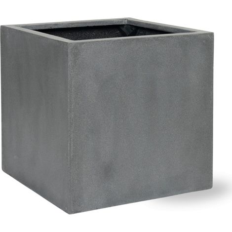 Pot de Fleurs Rond Design Moderne pour Intérieur Finition Lisse Noir D40 x H40 cm - PANGIVO (1/2)