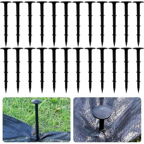 Lot de 60 piquets de fixation en plastique noir 12cm – Anti-corrosion et résistant aux UV – Pointe acérée pour insertion facile (1/5)