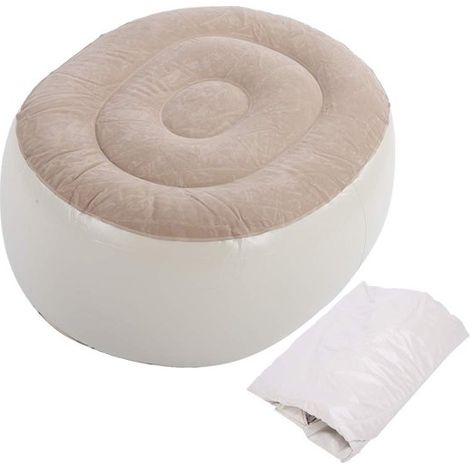 Dailygoody - Reposapiés inflable - Taburete inflable portátil - Cómodo y práctico - Puf multifuncional - Ideal para el hogar y la oficina (1/5)