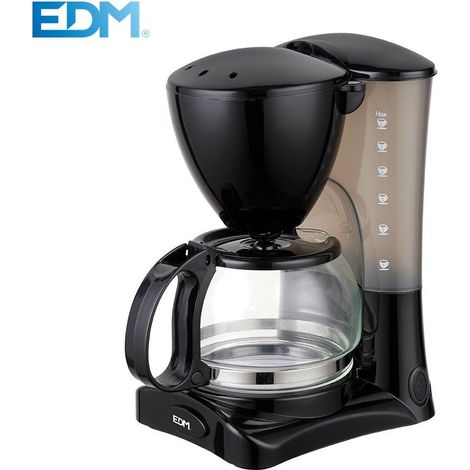 Macchina da caffè edm 6 tazze 550 watt nero compatto