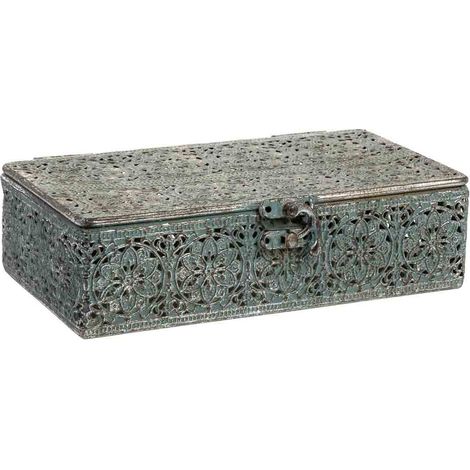 Caja de metal negra 20.5x12.5x6h cm