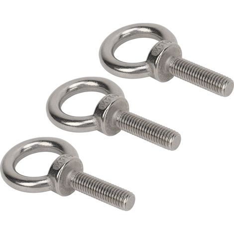 Écrou à œil de levage M10 en acier inoxydable, crochet fileté polyvalent à haute dureté pour bateau, camping-car, chantier et véhicule. (1/5)