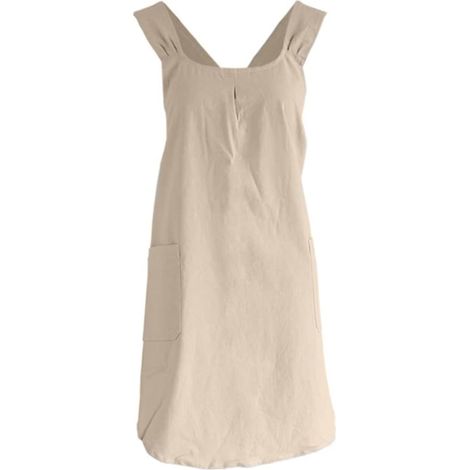 Tablier Coton Lin - Style Japonais - Bandage Croisé - Grandes Poches - Cuisine Fleuriste Jardinage - Unitaire