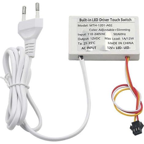 AC110V-240V Spiegelsensor-Berührungsschalter, 1-5mm Spiegel, 12V LED-Anzeige, hohe Empfindlichkeit, doppelter EU-Stecker (1/5)