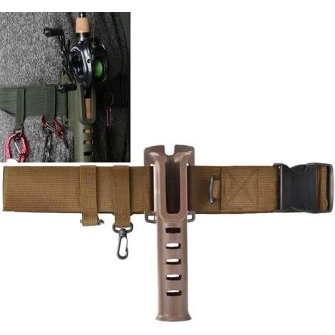 Verstellbarer, gürtelförmiger Angelrutenhalter - für Surfcasting und Kajakangeln - Zubehör für Männer - Braun (1/5)