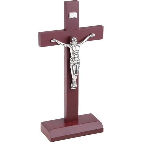 Künstlerisches Jesus-Kruzifix aus Holz für die Tischdekoration, geeignet für Männer und Frauen.
