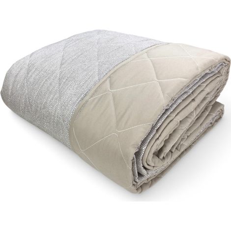 Trapuntino Fiocco – Copriletto Trapuntato Boy Beige – Mezza Stagione, Microfibra Morbida – Made in Italy MATRIMONIALE 2 PIAZZE