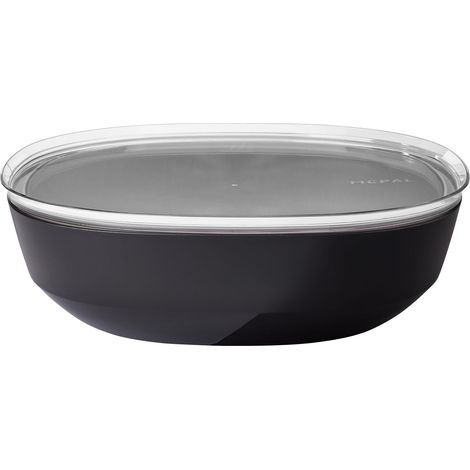Saladier avec couvercle Silueta - Lavable au lave-vaisselle et résistant au micro-ondes - Plat de service - Plats à tapas - Vaisselle - 4000 ml - Nordic black (1/5)