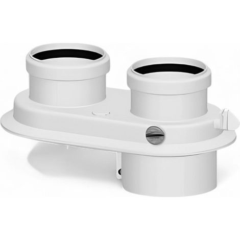 Divisor de 2 vías diámetro 80-80 mm modelo Opalia F cámara estanca con inspección de gases de combustión para calentador de agua