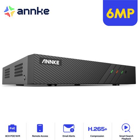 ANNKE 8CH 6MP POE Video Recorder H.265+ NVR For HD POE 5MP 6MP IP POE Cameras Home Surveillance Security System  - NO HDD (1/5)