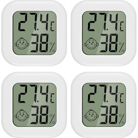 4 pièces Mini LCD Thermomètre Hygromètre Interieur Termometre Maison Convient pour Les Chambres D'enfants,Les Chambres de Personnes âgées etc (1/5)