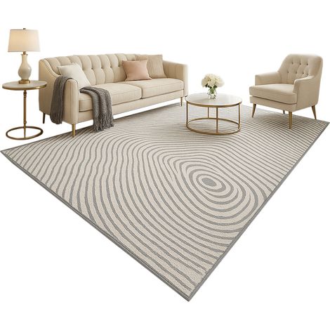 Tappeto a pelo riccio grande 120x170 per soggiorno, stile giapponese, moderno, pesante, spesso, POLO - Cloud (Grigio)