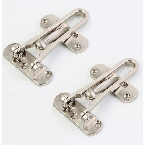 2Pack Security Door Restrictor Steel Window Guard Lock Entry Door Without Chain Locking Latch for Window Door, Prevents Break-in (1/4)