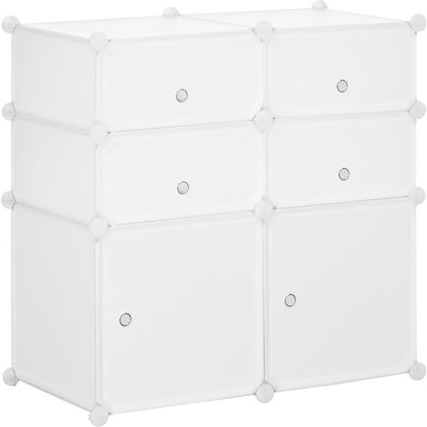 Zapatero modular de plástico y acero blanco 75 x 37 x 73 cm HOMVRA (1/5)