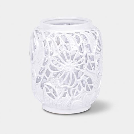 Vaso basso in porcellana traforata Retrò (1/2)