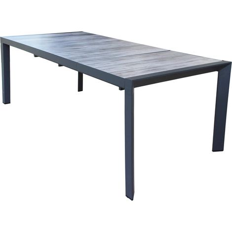 Tavolo allungabile da esterno giardino in alluminio con piano in gres effetto legno 175/235 cm Oregon -  White (1/5)