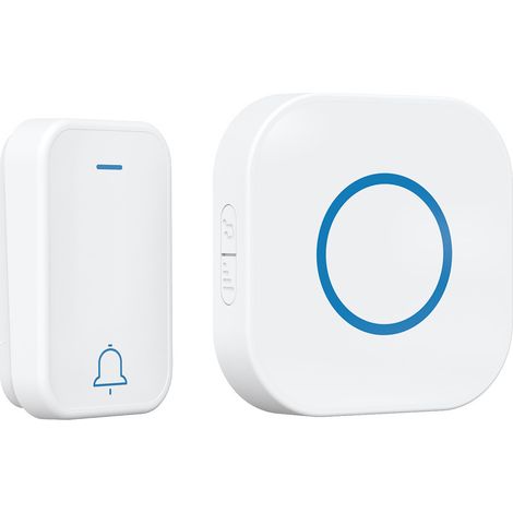 Kit campanello wireless impermeabile per esterni con LED lampeggiante per casa e ufficio (bianco) (1/3)