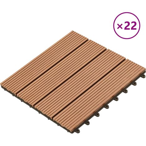 vidaXL Tile de Decking 22 uds. Marrón 30 x 30 cm WPC (1/2)
