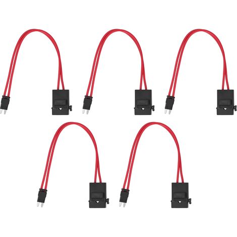 5-teiliges Kfz-Sicherungshalter-Verbinder-Set, Mini-Hochleistungs-Kabelverlängerung für Fahrzeuge, ATM 20A 16AWG mit 5 Sicherungen, ACK S 10,9 mm (1/5)