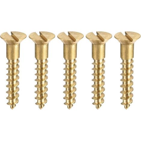 Packung mit 100 Messing-Holzschrauben mit Schlitz und Flachkopf, M3,5 x 20 mm (1/5)
