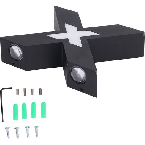 Applique murale étanche IP65 en forme de X, 7 W, en aluminium, fixation murale pour couloir, 85-265 V (1/5)