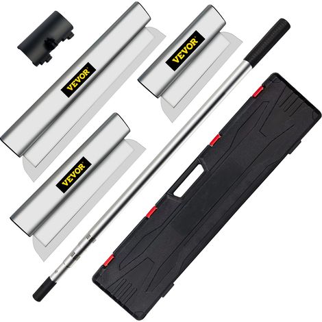 Lame d'Écumage Lame à Lisser 25/40/60 cm Kit Lame de Spatule pour Cloisons Sèches, Couteau à Mastic avec Poignée d'Extension Ergonomique Outil de Plâtrage Mur pour Enduire Lisser Plâtre de Gypse (1/5)