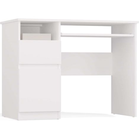 PORTO – Computer-Schreibtisch mit 1 Tür und 1 Schublade links – 51x98,5x75,5 cm – Weiß (1/4)