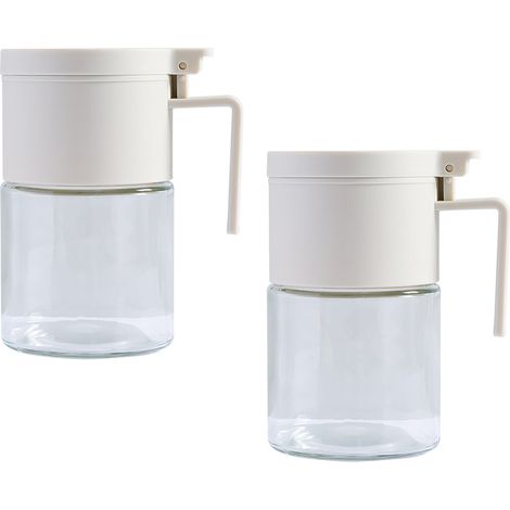 Bocal Épices Verre - 300 ml - Hermetique avec Cuillères Intégrées - Lot de 2 (1/5)