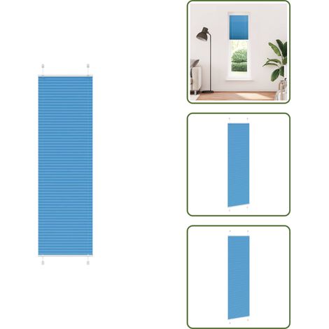 vidaXL Store plissé bleu 65x200 cm largeur du tissu 64,4 cm polyester (1/5)